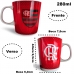 Caneca Porcelana Premium BrasFoot Flamengo 260 ML Licenciada Branco
