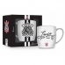 Caneca Porcelana Premium BrasFoot Corinthians Louco Por T&iacute; 300 ML Urban Licenciada Branco