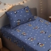 Jogo de Cama Portallar Solteiro Malha Mista Estampado Disney Mickey Circle 2 Pçs Azul