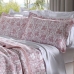 Cobre Leito Buettner King Jacquard Dupla Face Cenário Estampado Glenda 3 Peças Rosa