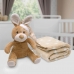 Manta e Bichinho Pelúcia Buettner Baby Microfibra Rabbit com Touca Bege
