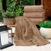 Cobertor Buettner King Flannel Plush 100% Poliéster Dupla Face 260mx280m Khaki Escuro / Khaki Claro