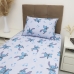 Jogo de Cama Portallar Solteiro Malha Mista 70% Algodão e 30% Poliéster Estampado Disney Stitch Song 2 Peças Azul