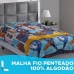 Kit Cobre Leito SulBrasil Casal Malha 100% Algodão Estampado Kids em Matelasse Space 2,00mx2,20m Azul