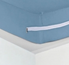 Capa para Colchão Buettner Casal Malha 100% Algodão Com Zíper Azul